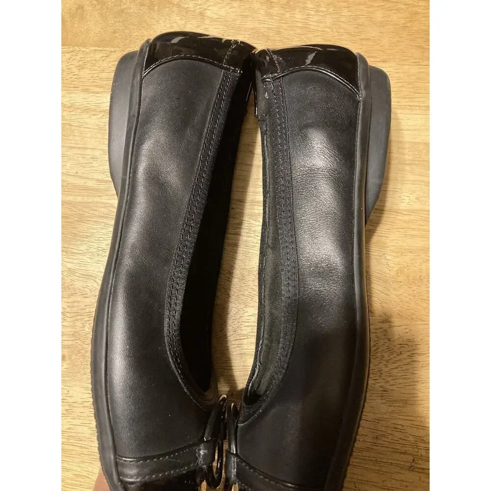Clarks Gracelin Wind Ballet Flats Sz 9 M Black‎ Leather Womens